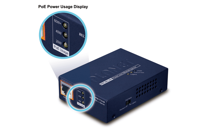 POE-171A-60 — Single-Port Multi-Gigabit 802.3bt PoE++ Injector (60 Watts), vista 7