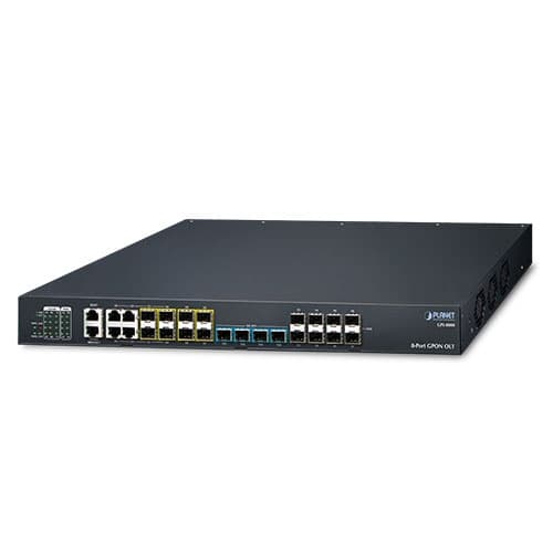 GPL-8000 — 8-Port GPON OLT with 4-Port Gigabit TP/SFP Combo + 4-Port 1000X SFP + 4-Port 10G SFP+