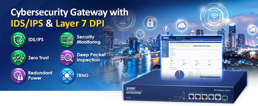 CSG-800 — Dual 10G Cybersecurity Gateway with 4-Port 10/100/1000T, vista 4