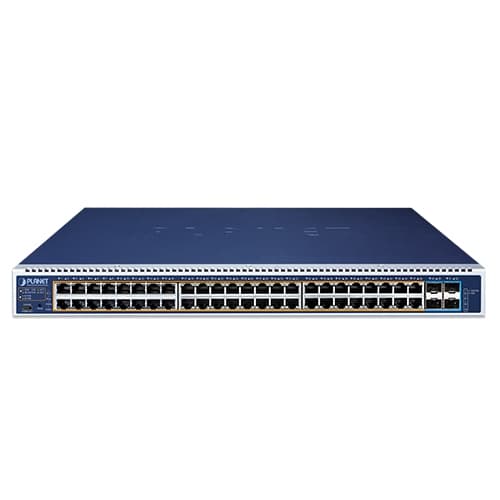 GS-6322-48UP4X — L3 48-Port 10/100/1000T 802.3bt PoE + 4-Port 10G SFP+ Managed Switch with dual modular power supply slots, vista 2