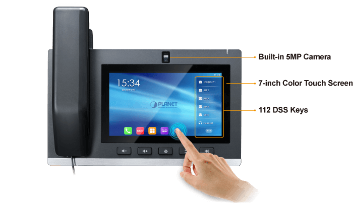 ICF-2000 — 7” Smart Media Android SIP Conference Phone with Full HD Camera and Touch Screen, vista 6