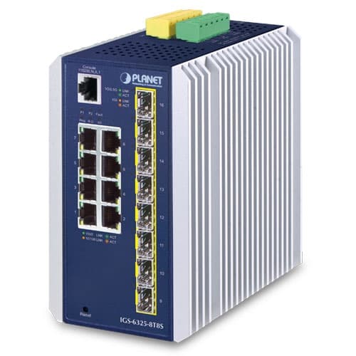 IGS-6325-8T8S — Industrial L3 8-Port 10/100/1000T + 8-Port 1G/2.5G SFP Managed Ethernet Switch