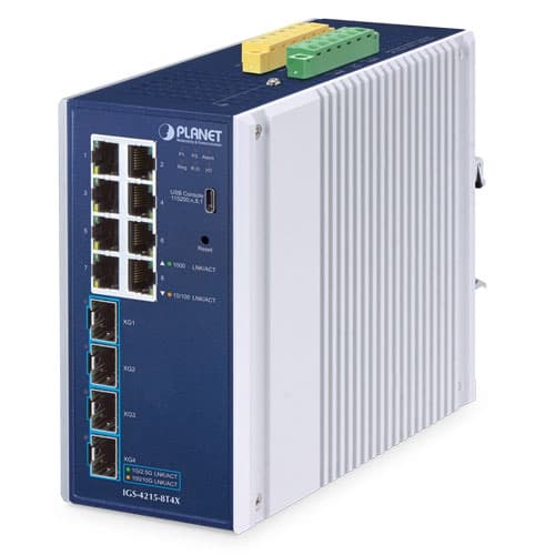 IGS-4215-8T4X — Industrial L2+ 8-Port 10/100/1000T + 4-Port 10G SFP+ Managed Ethernet Switch