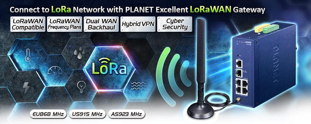 LCG-300 — Industrial LoRaWAN Gateway with 5-Port 10/100/1000T, vista 5