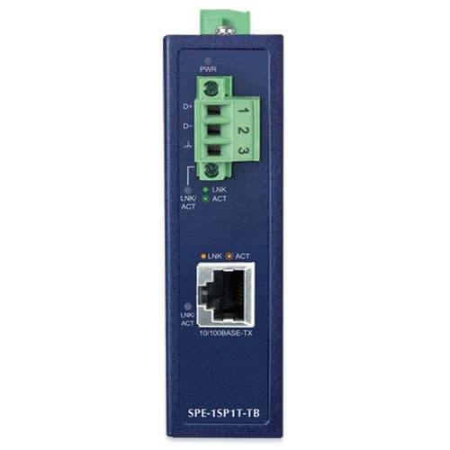 SPE-1SP1T / SPE-1SP1T-TB — Industrial 10BASE-T1L SPE to 10/100BASE-TX Media Converter, vista 5