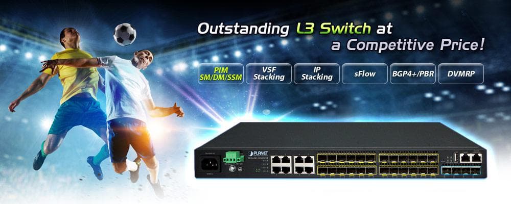 SGS-6341-16S8C4XR — Layer 3 16-Port 100/1000X SFP + 8-Port Gigabit TP/SFP + 4-Port 10G SFP+ Stackable Managed Switch (100~240V AC, 36-75V DC), vista 4