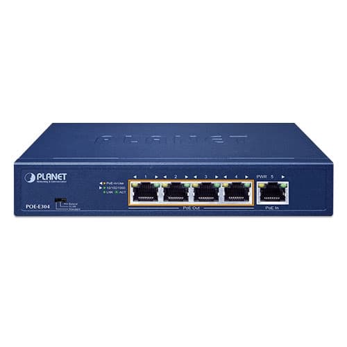 POE-E304 — 1-Port 802.3bt PoE++ to 4-Port 802.3af/at Gigabit PoE Extender, vista 2