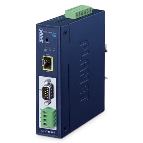 IMG-3105AT — IP30 Industrial 1-Port RS232/RS422/RS485 Modbus Gateway with 1-Port 100FX SFP