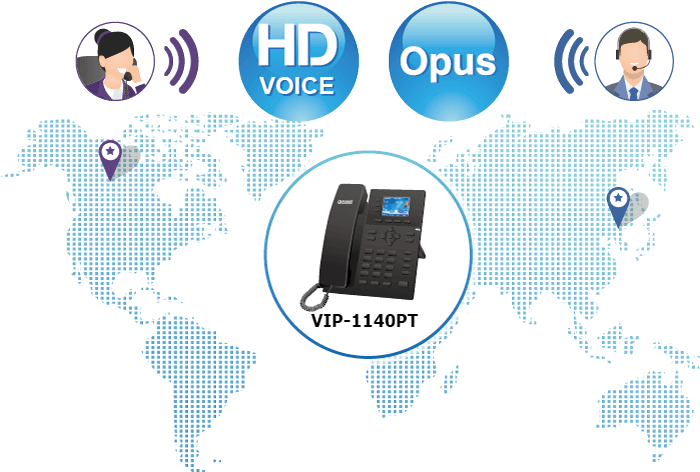 VIP-1140PT — High Definition Color PoE IP Phone, vista 8