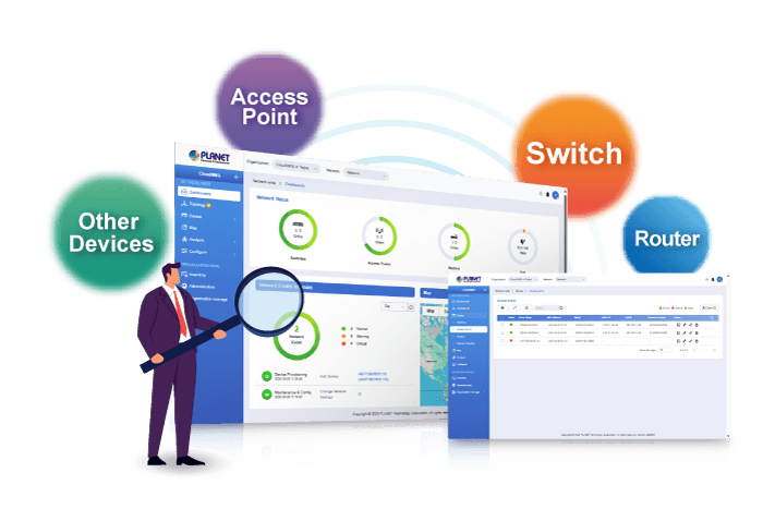 PLANET CloudNMS App — CloudNMS Monitoring & Control App, vista 7