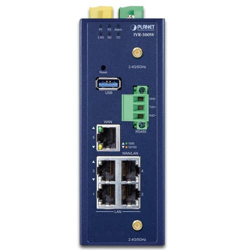 IVR-300W — Industrial 5-Port 10/100/1000T + 802.11ax Wi-Fi VPN Security Gateway, vista 3
