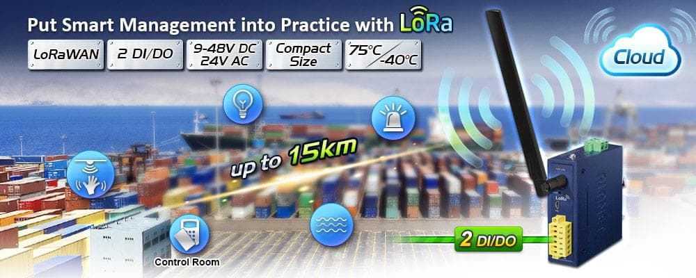 LN1140 — Industrial IP30 LoRa Node Controller (2 DI, 2 DO, EU868/US915 Sub 1G), vista 5