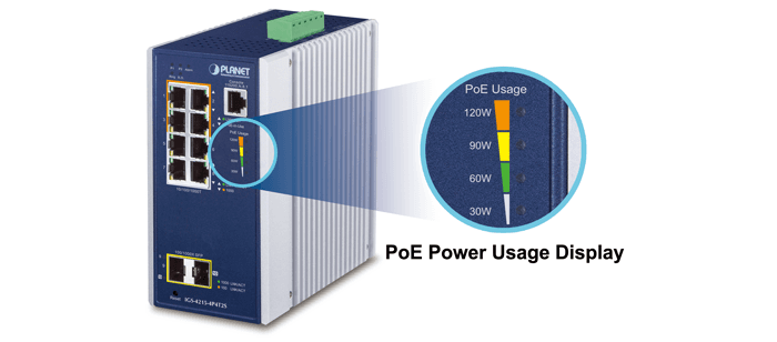 IGS-4215-4P4T — Industrial 4-Port 10/100/1000T 802.3at PoE + 4-Port 10/100/1000T Managed Switch, vista 5