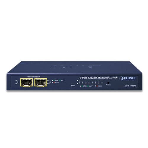 GSD-1002M — 8-Port 10/100/1000Mbps + 2-Port 100/1000X SFP Managed Desktop Switch, vista 2