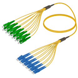 SC/APC-LC/UPC | 12 Fibers Fanout | Single Mode G657.A2 | 3.0/1.8mm, vista 2