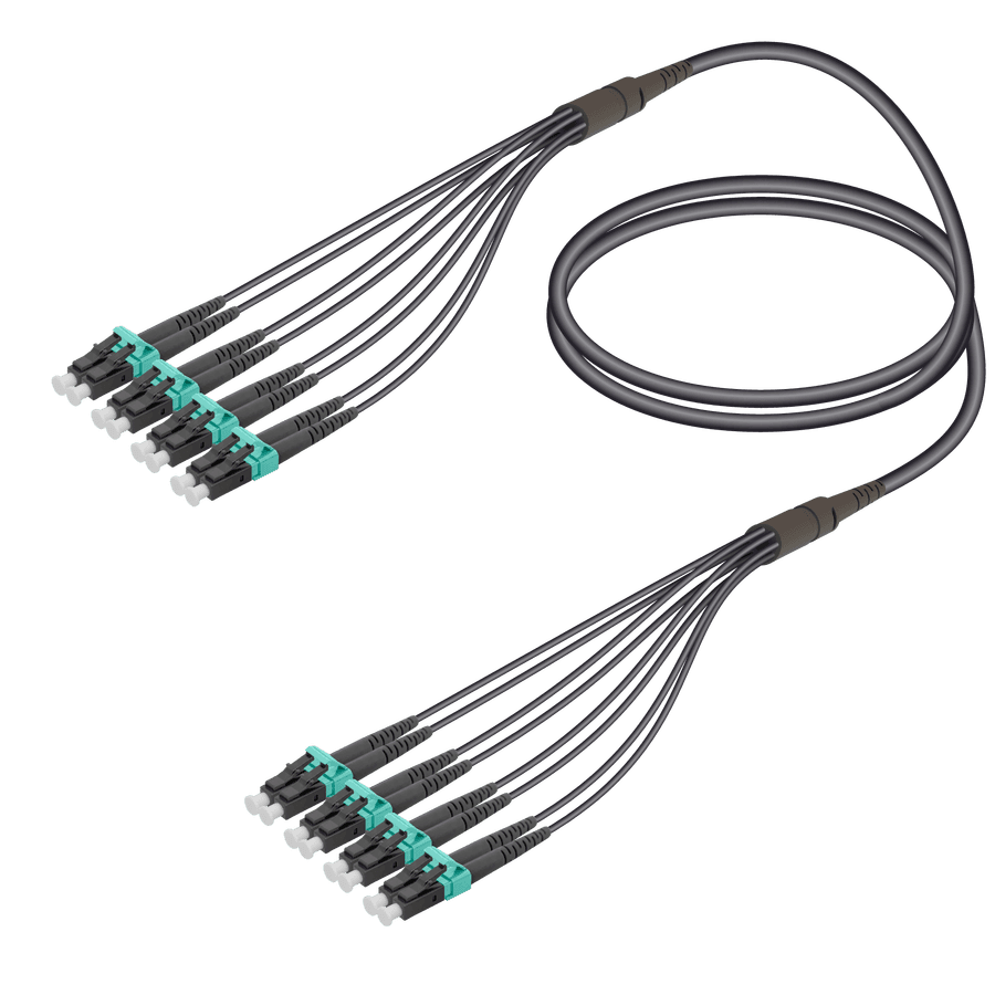 LC/UPC-LC/UPC | 8 Fibers Universal Fanout | Multi Mode G651.OM3 | 4.8/1.8mm