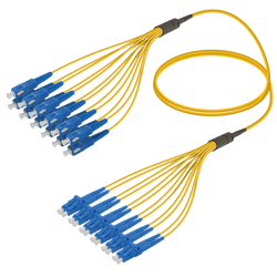 SC/UPC-LC/UPC | 12 Fibers Fanout | Single Mode G657.A2 | 3.0/1.8mm, vista 2