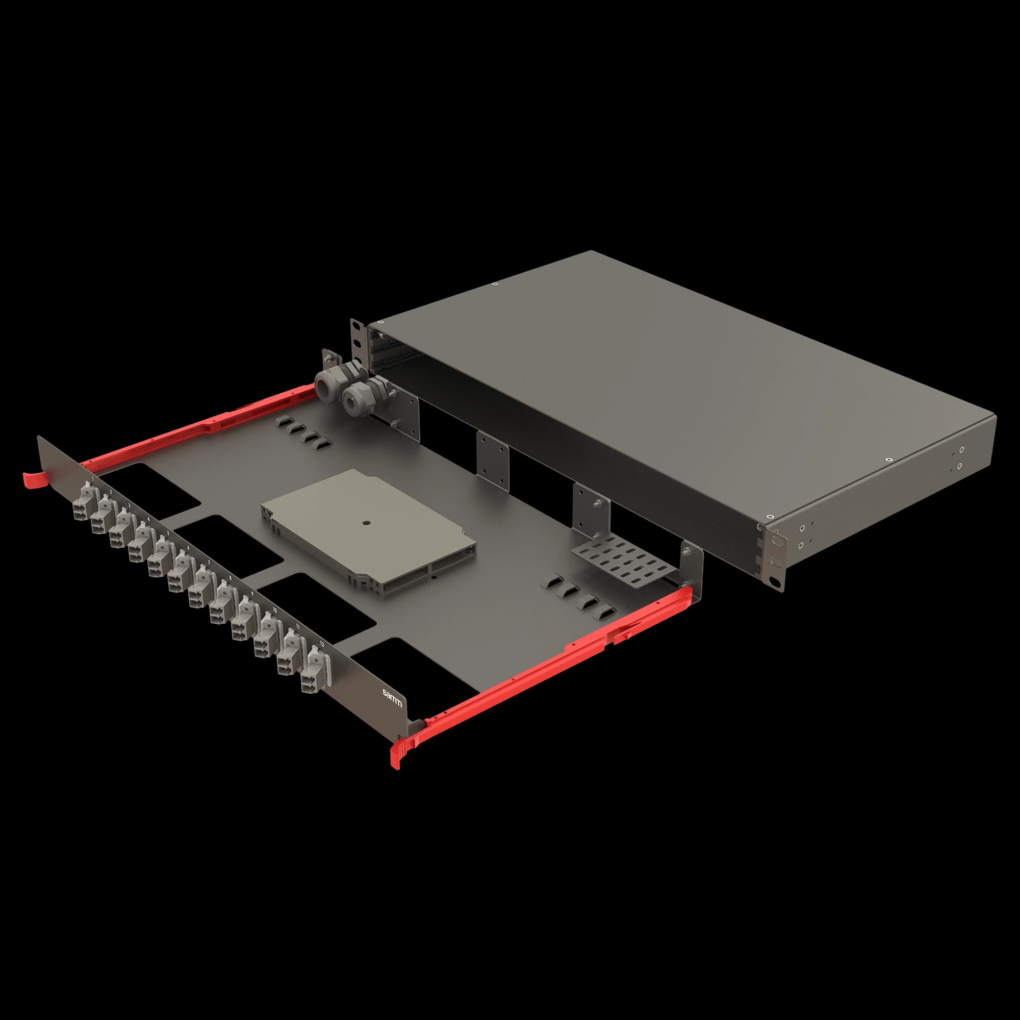 Bright Series | Rail Sliding | 12 Angled LC Duplex | FP09 | 24 Fiber, vista 3