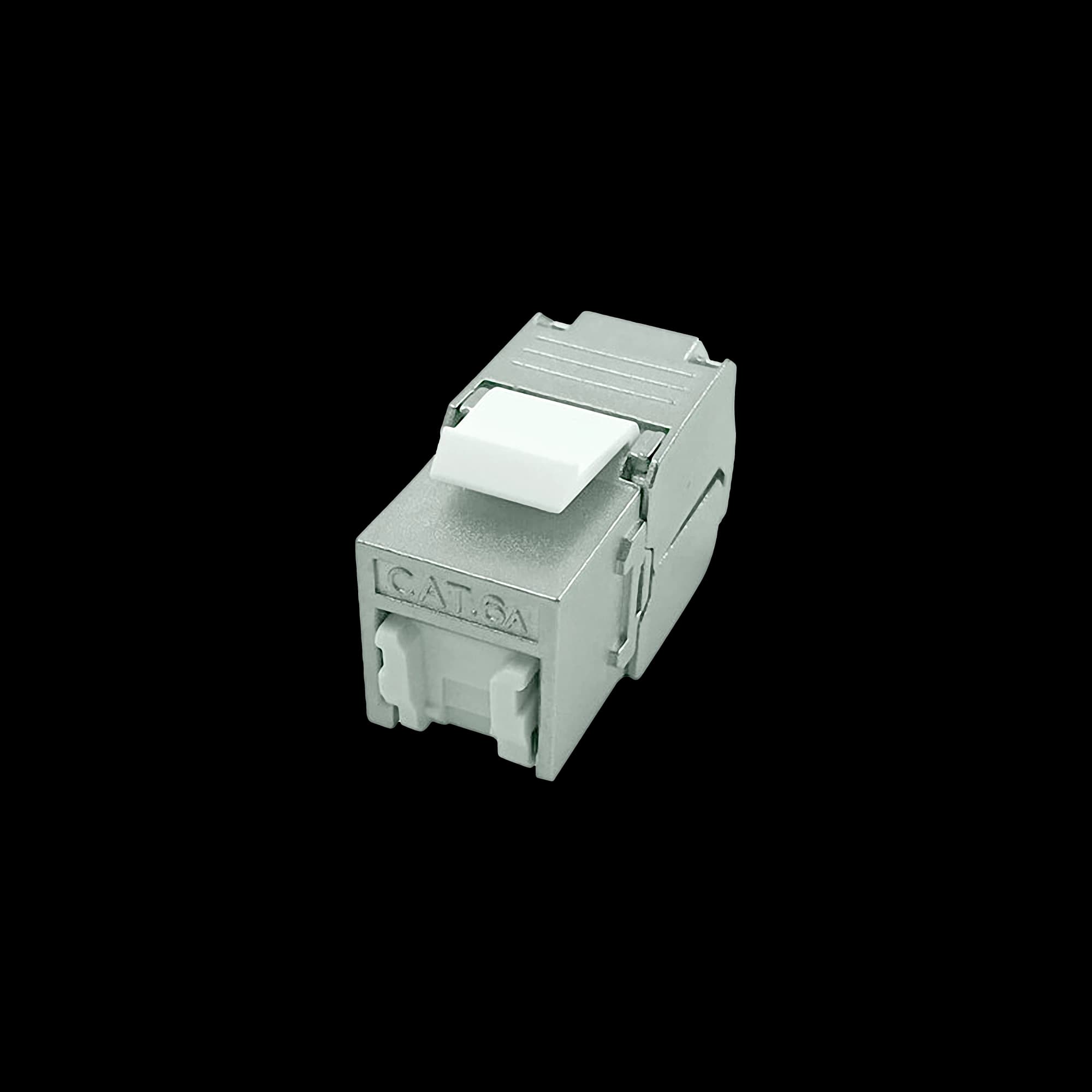 CAT6A Jack to Jack Keystone 180° | Shielded w/ Dust Cover, vista 2
