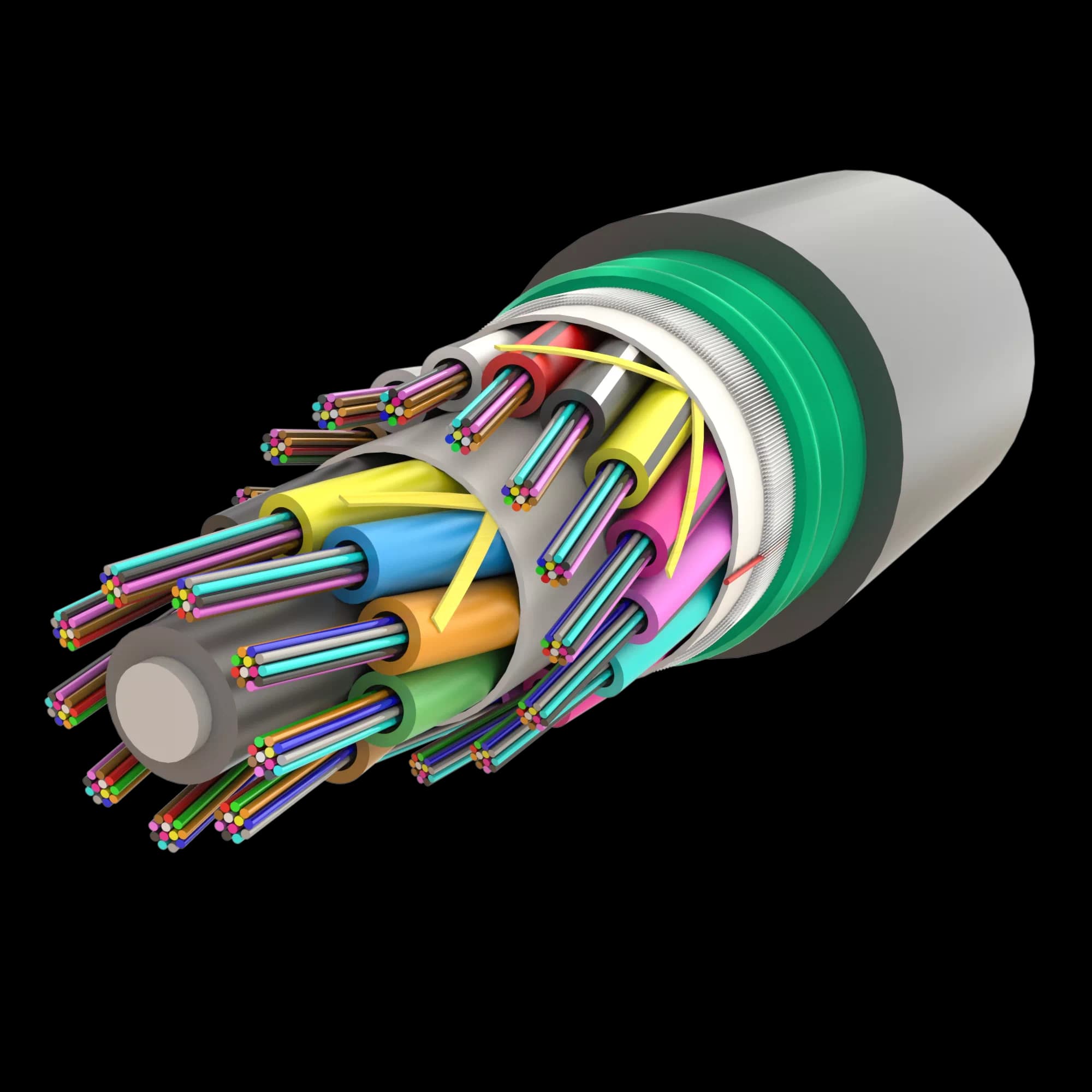 Corrugated Steel-Armoured Multi Loose Tube Fiber Optic Cable | Gel-Filled | UT-D1Q(ZN-GY)(SR)H | Up to 288F | Universal