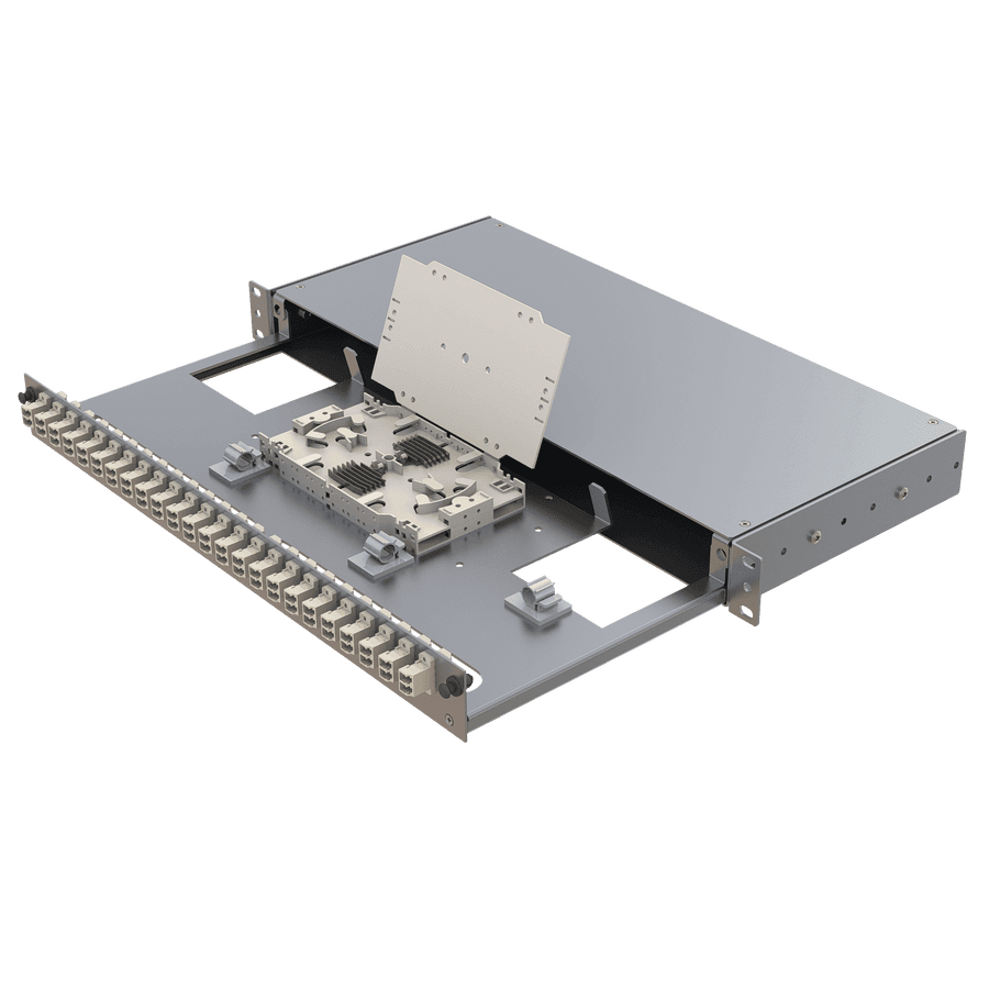 Aluminium 1U Patch Panel | 24 LC Duplex, vista 4