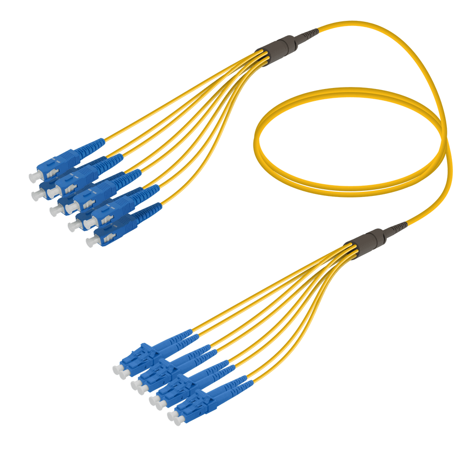 SC/UPC-LC/UPC | 8 Fibers Fanout | Single Mode G657.A2 | 3.0/1.8mm