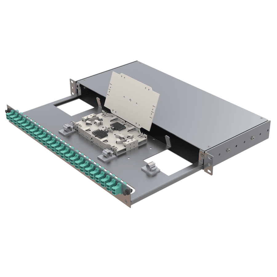 Aluminium 1U Patch Panel | 24 LC Duplex, vista 5
