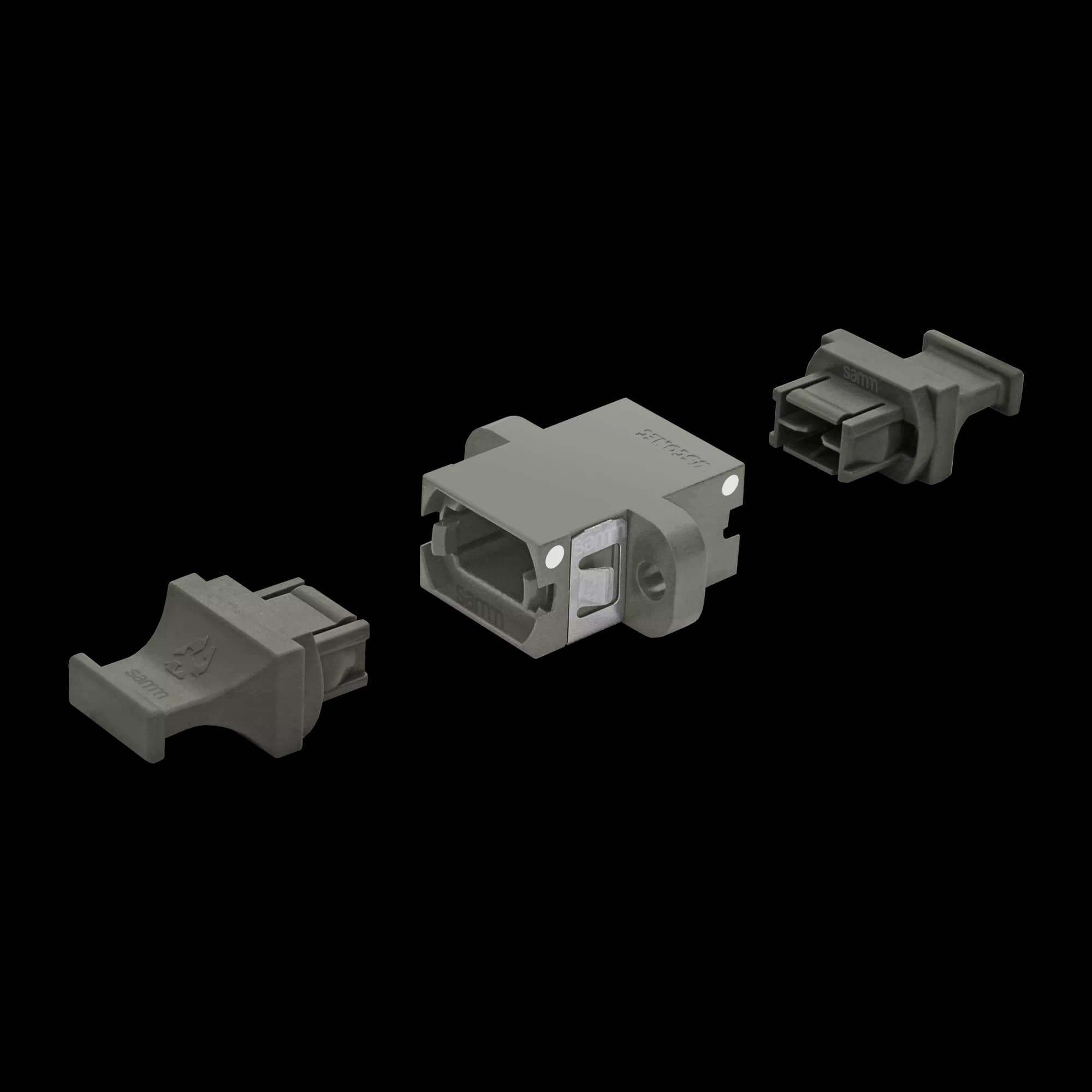MTP Simplex Adapter | w/ Flange | Aligned Keys | 2 Dust Plugs US Conec ( 12221)