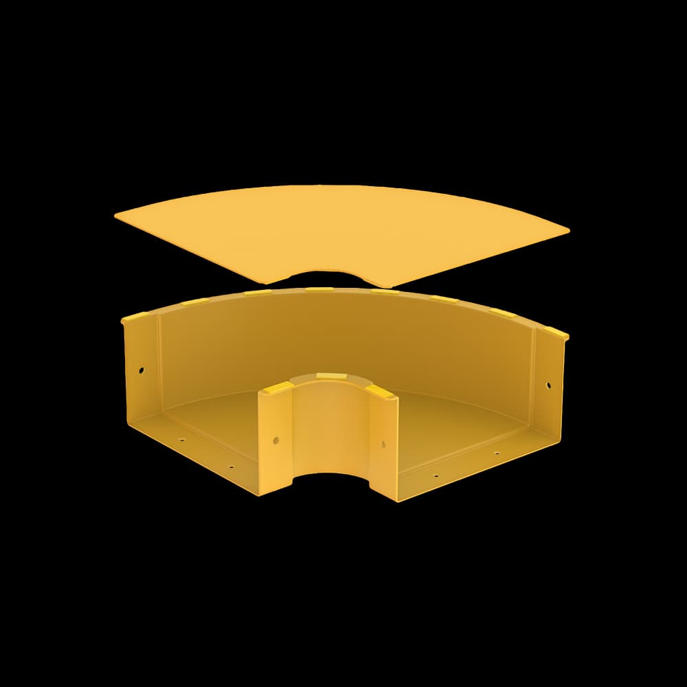 Raceways | Horizontal Elbow | W/ Cover 200mm, vista 3
