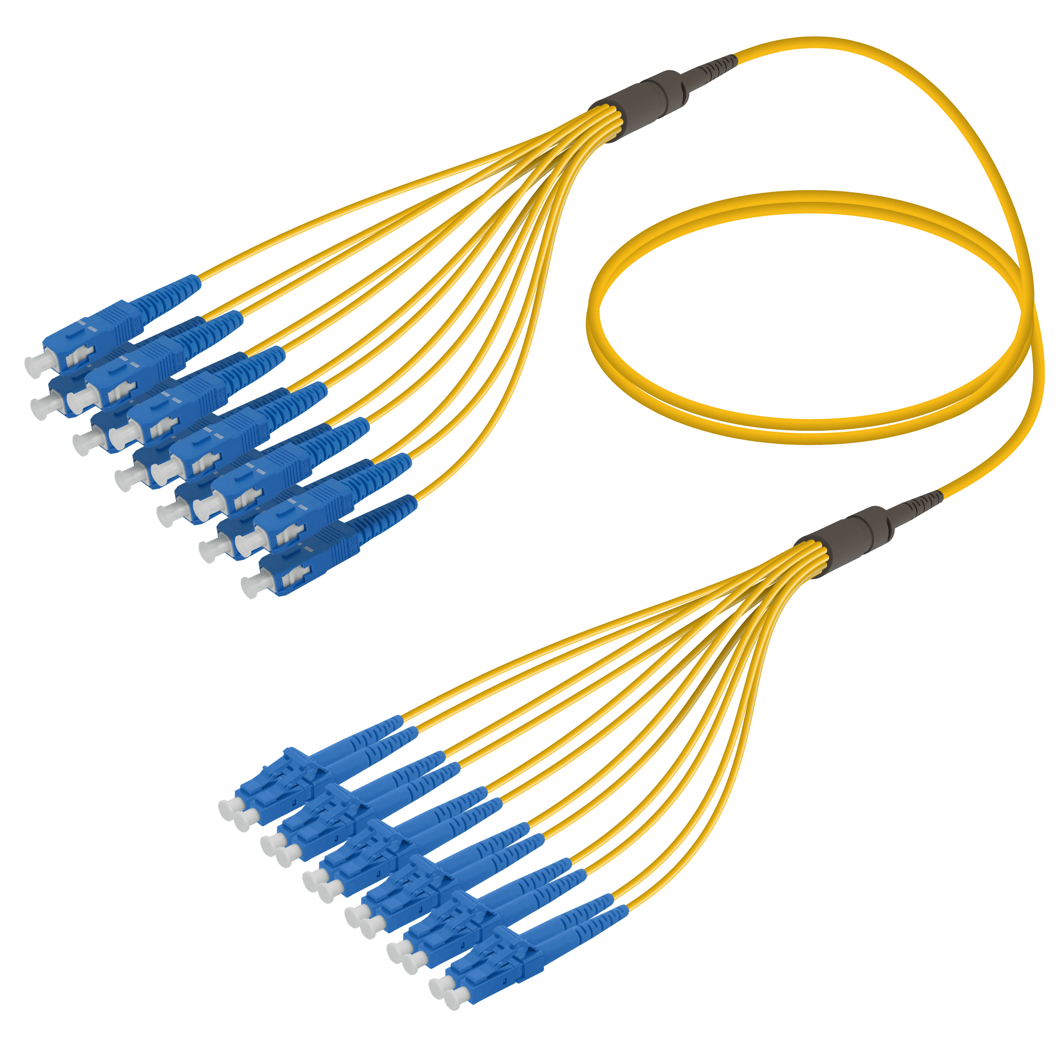 SC/UPC-LC/UPC | 12 Fibers Fanout | Single Mode G657.A2 | 3.0/1.8mm