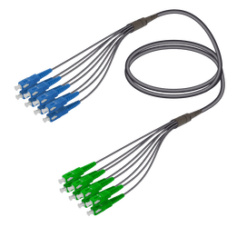 SC/UPC-SC/APC | 8 Fibers Universal Fanout | Single Mode G657.A2 | 4.8/1.8mm, vista 2