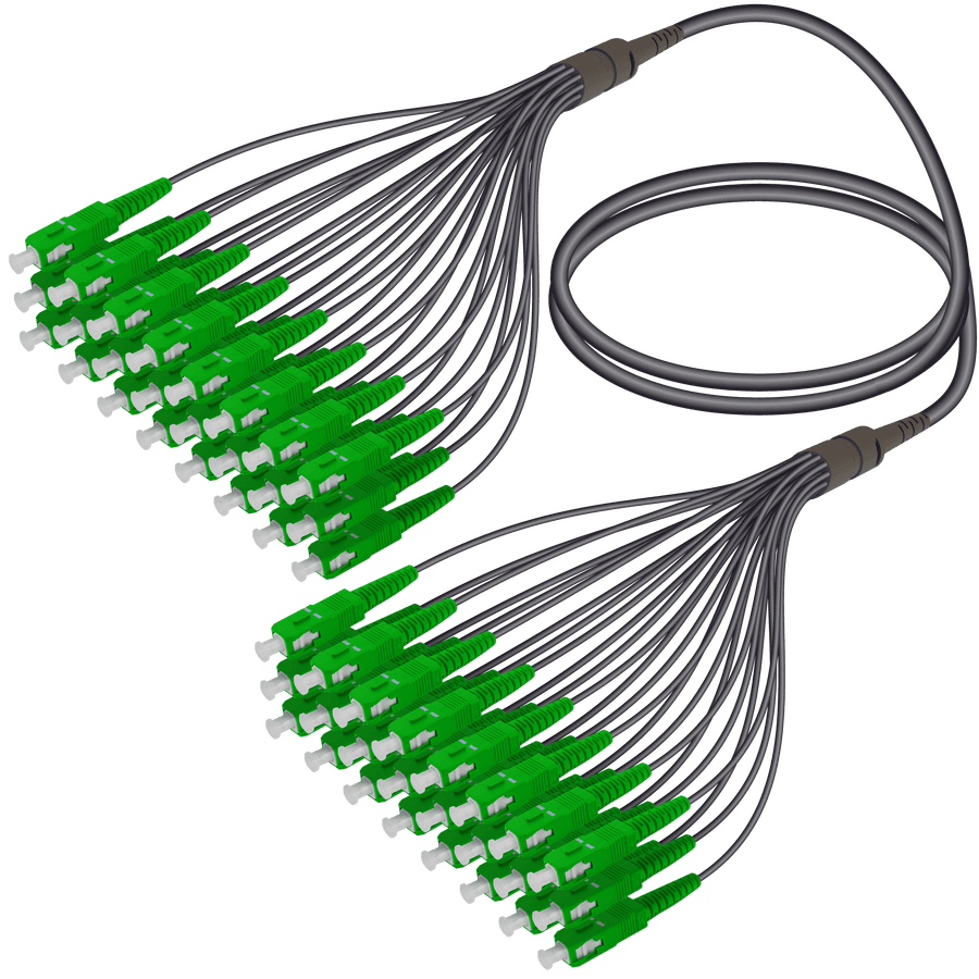 SC/APC-SC/APC | 24 Fibers Universal Fanout | Single Mode G657.A2 | 4.8/1.8mm