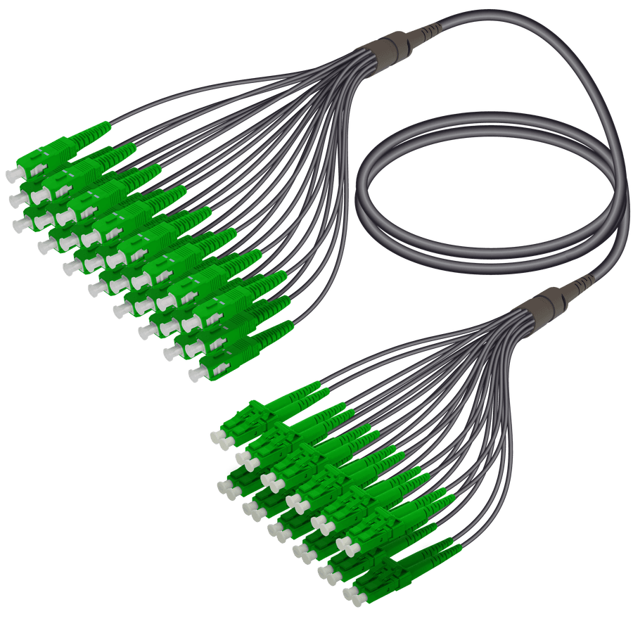 SC/APC-LC/APC | 24 Fibers Universal Fanout | Single Mode G657.A2 | 4.8/1.8mm