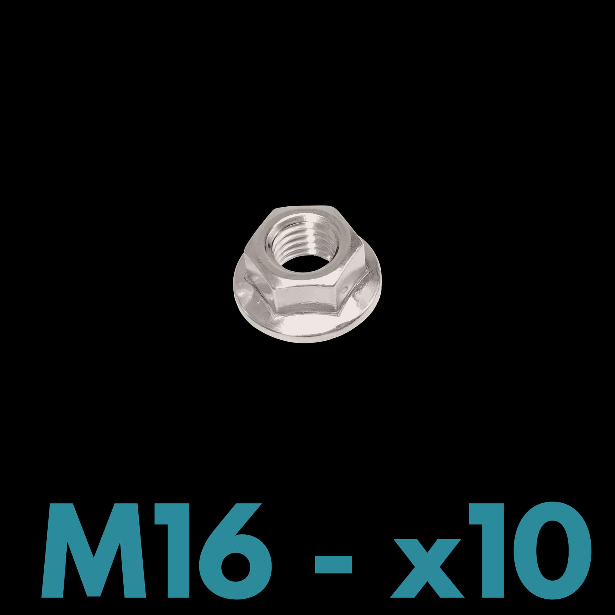 FDS_DIN 6923 Galvanized Steel M16 Flanged Nut Kit of 10
