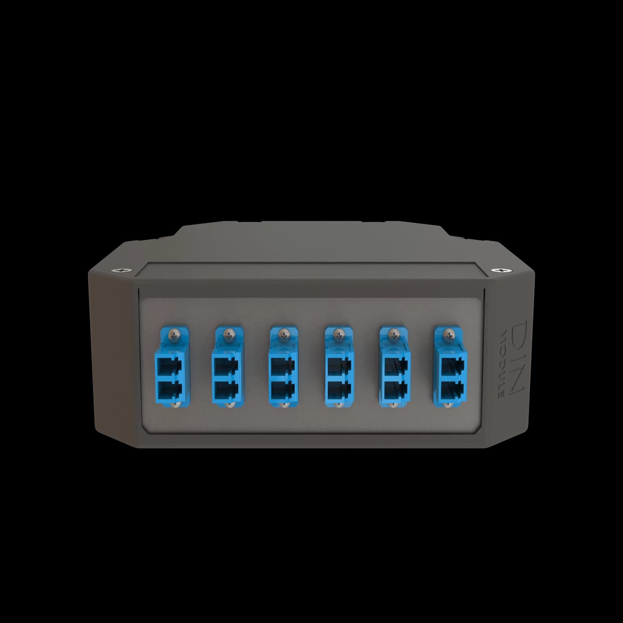 DIN Rail Termination Box | 6 LC Duplex | DP8, vista 2