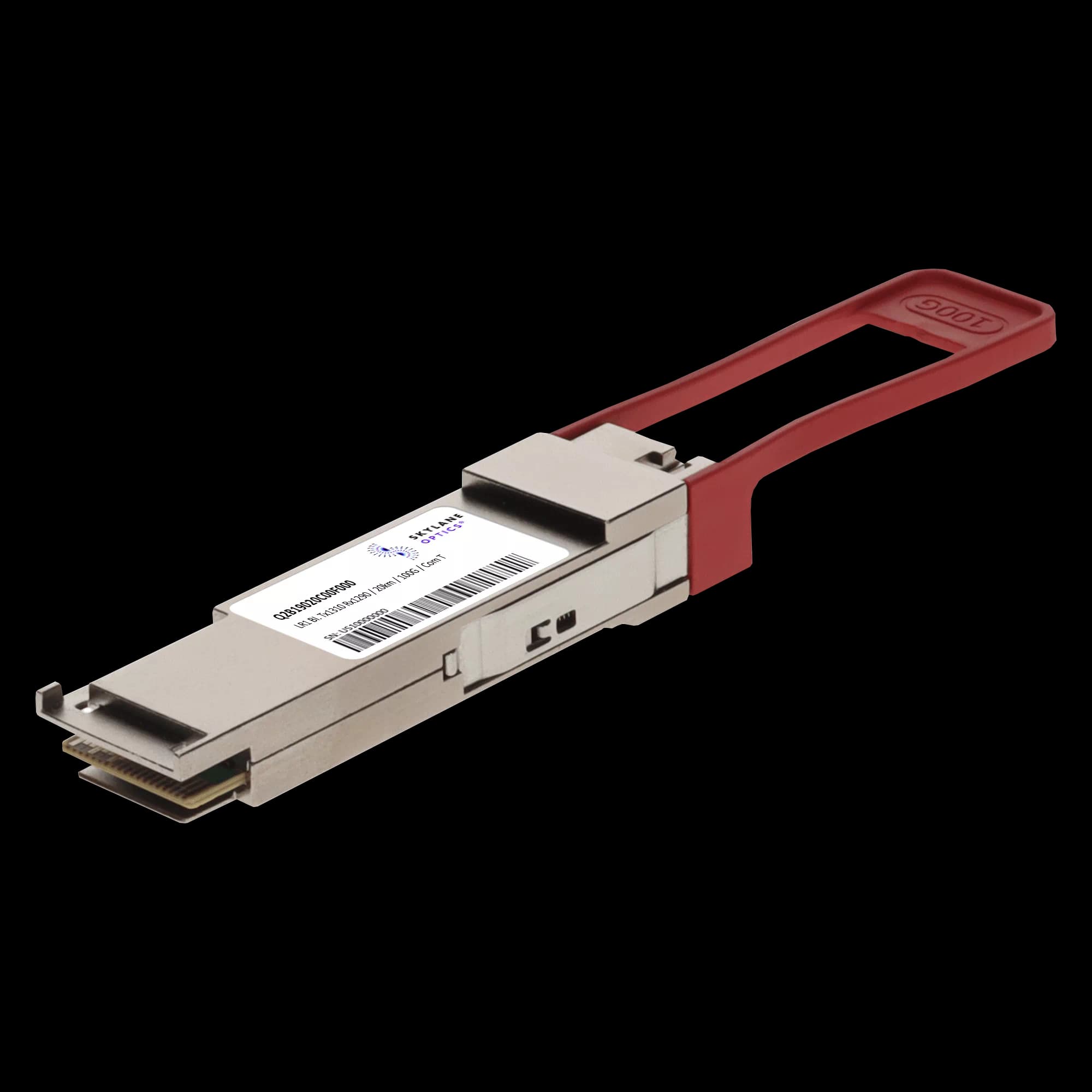 QSFP28 100GbE BiDi (TX1310/RX1290), 20km, Single-Mode, Commercial Temp, w/ FEC Fiber Optic Transceiver Q2B19020C00F