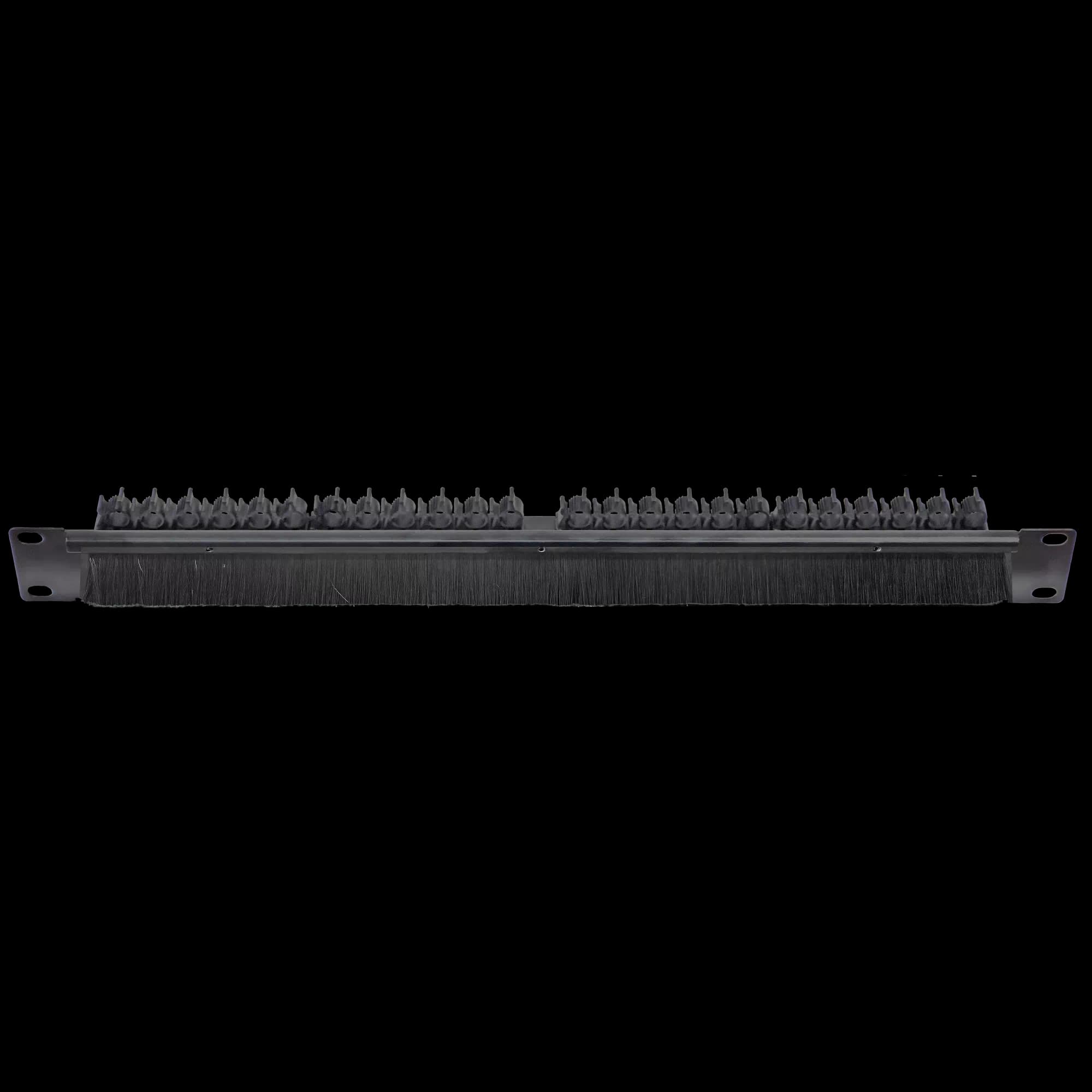19" 1U Pass-Through Panel with Brush Strip | With Front Management Bar 1 Pc/Pack, vista 4