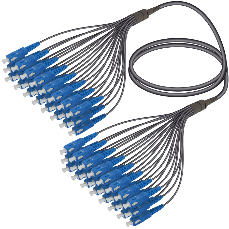 SC/UPC-SC/UPC | 24 Fibers Universal Fanout | Single Mode G657.A2 | 4.8/1.8mm