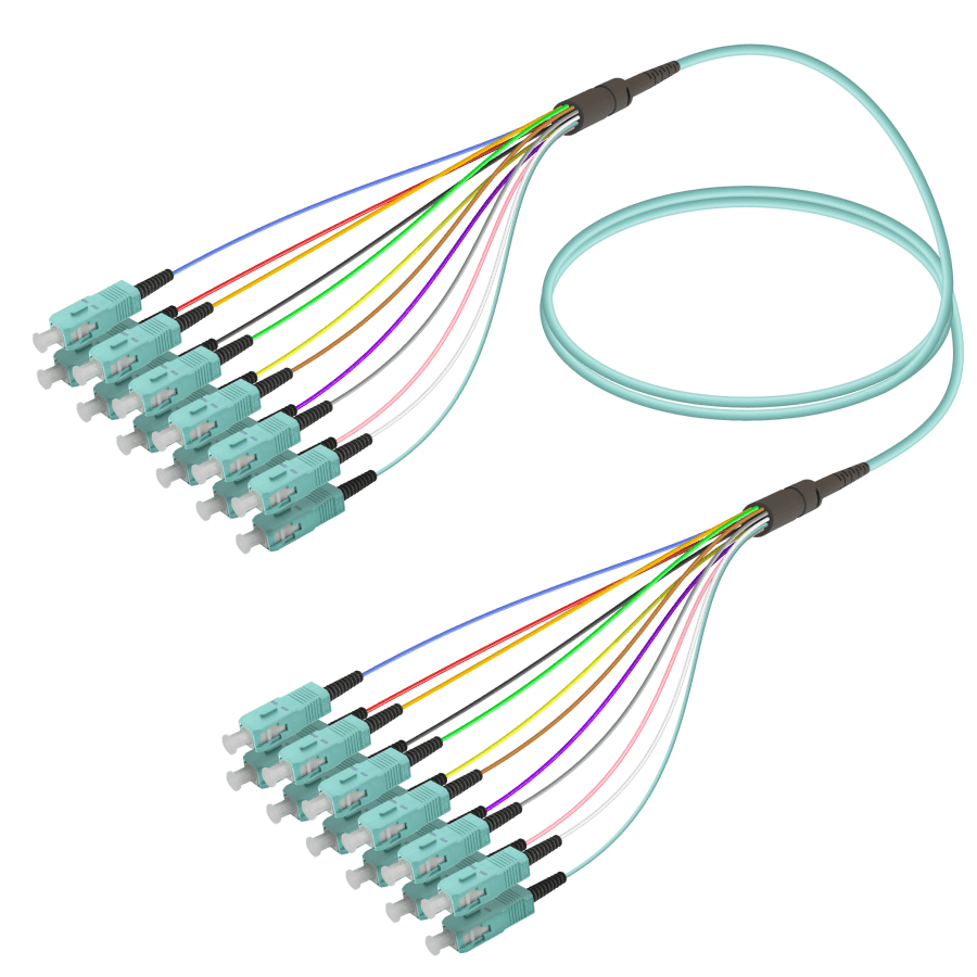 SC/UPC-SC/UPC | 12 Fibers Fanout | Multi Mode G651.OM3 | 3.0/0.9mm