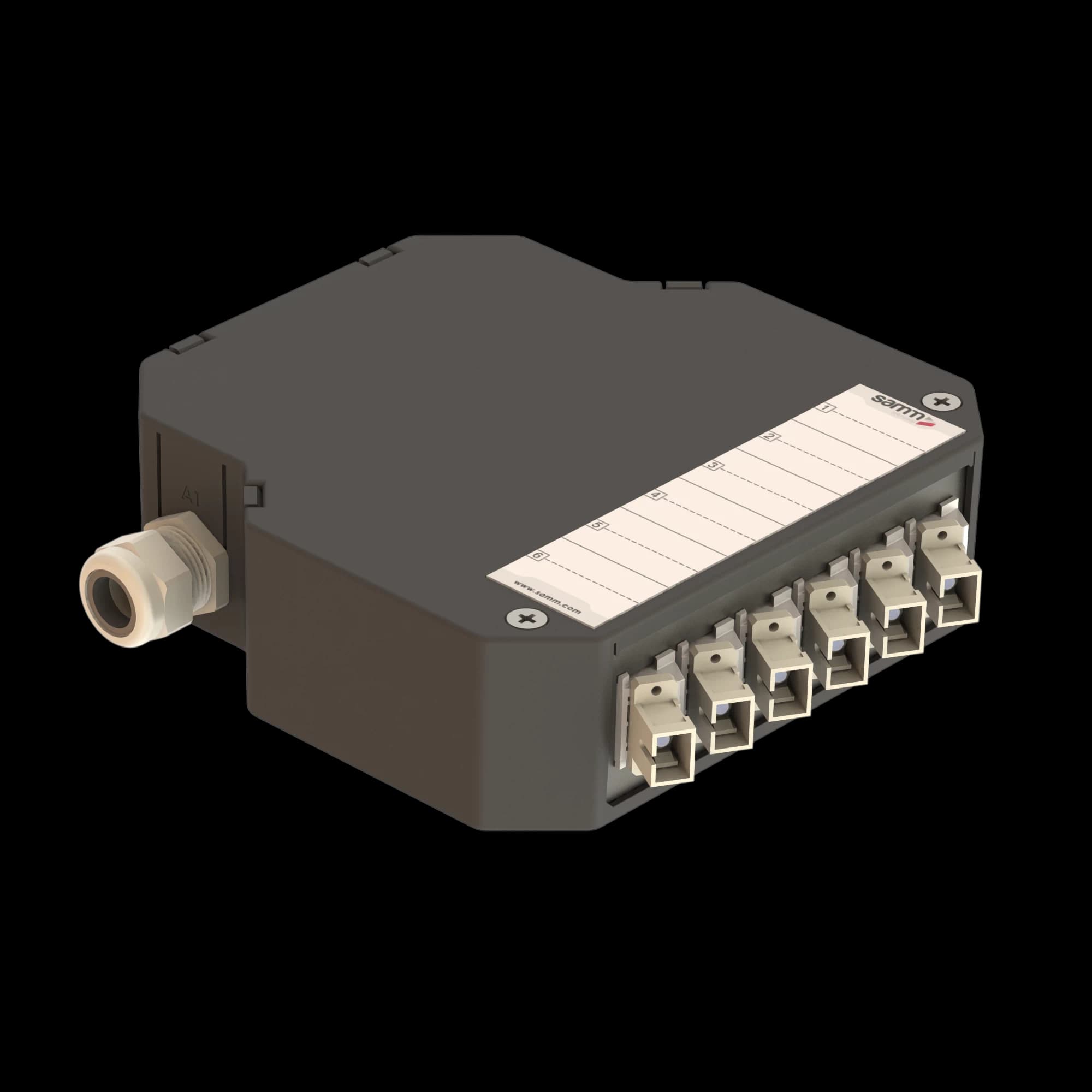 DIN Rail Termination Box | 6 SC Simplex Angled | DP2, vista 4