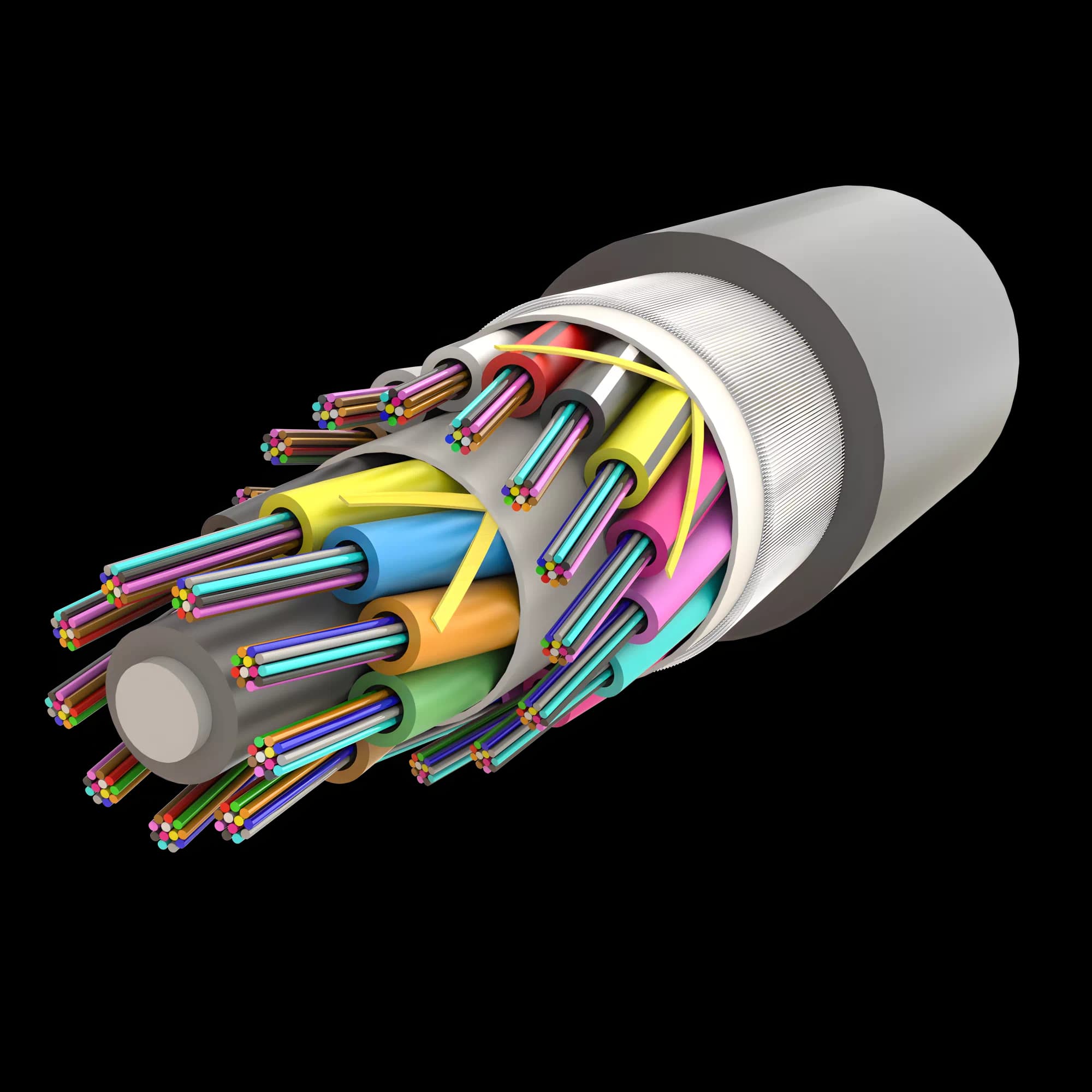 Non-Metallic Armoured Multi Loose Tube Fiber Optic Cable | Gel-Filled | UT-D1Q(ZN-GY)BH | Up to 288F | Universal