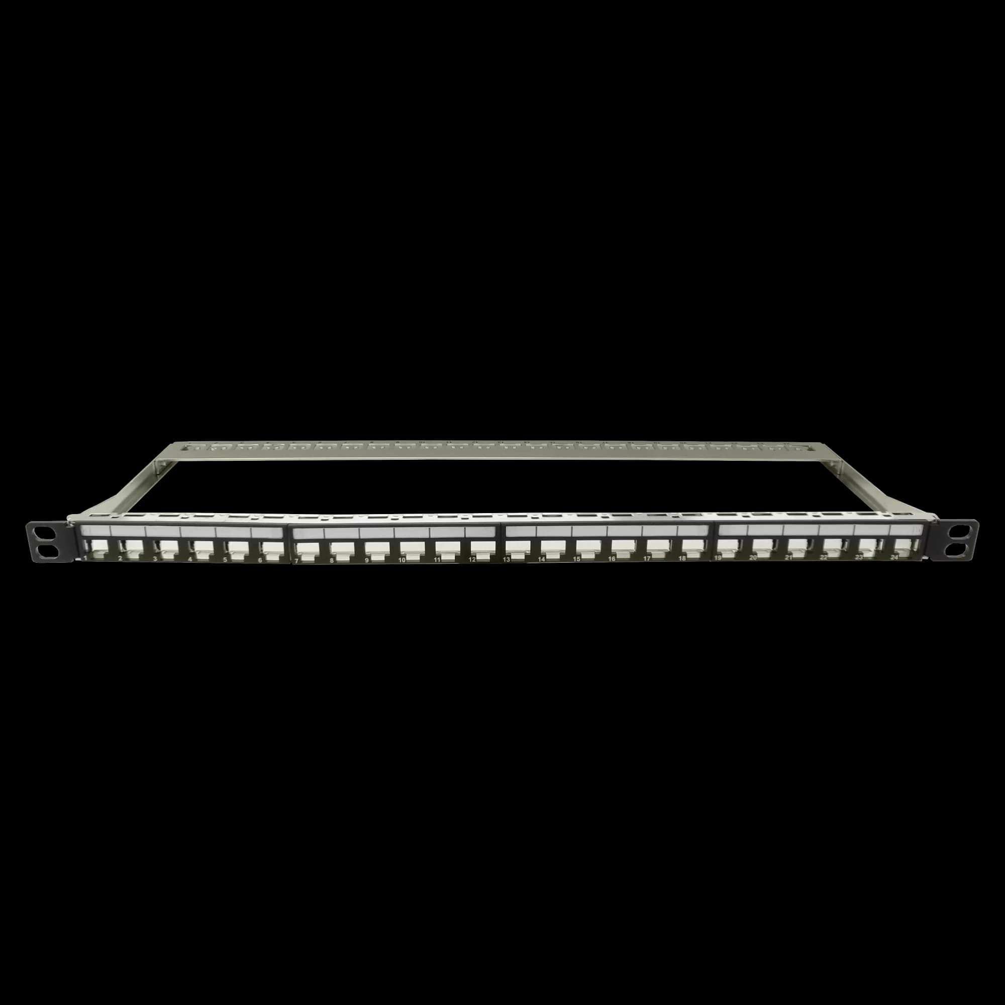 Empty Modular Straight HD Patch Panel | 0.5U CAT-6A | 24 Ports, vista 2
