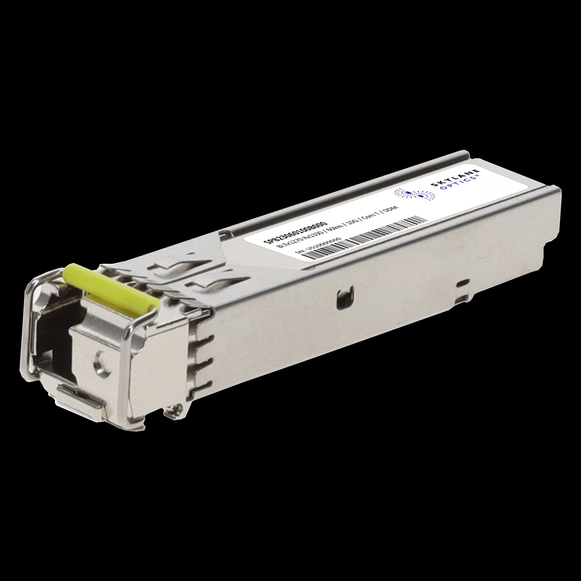 SFP+ 10GbE BiDi (TX1270/RX1330), 60km, Single-Mode, Commercial Temp Fiber Optic Transceiver SPB23060100B