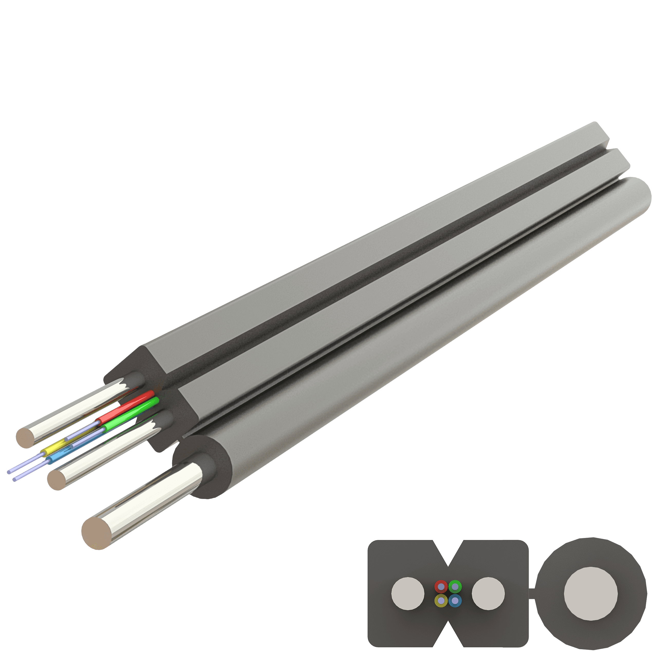 Messenger Steel Drop Cable 2.0x5.2mm | U-(ZN-2S)HT | Up to 4F | 1000 meters