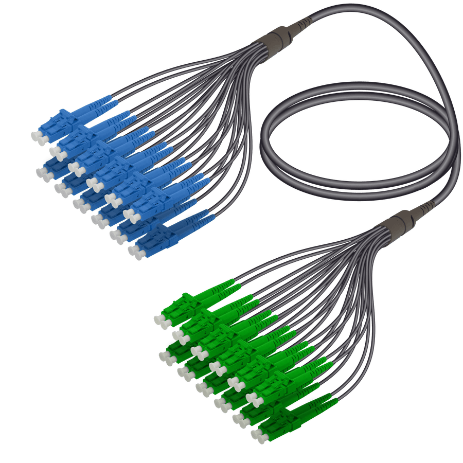LC/UPC-LC/APC | 24 Fibers Universal Fanout | Single Mode G657.A2 | 4.8/1.8mm