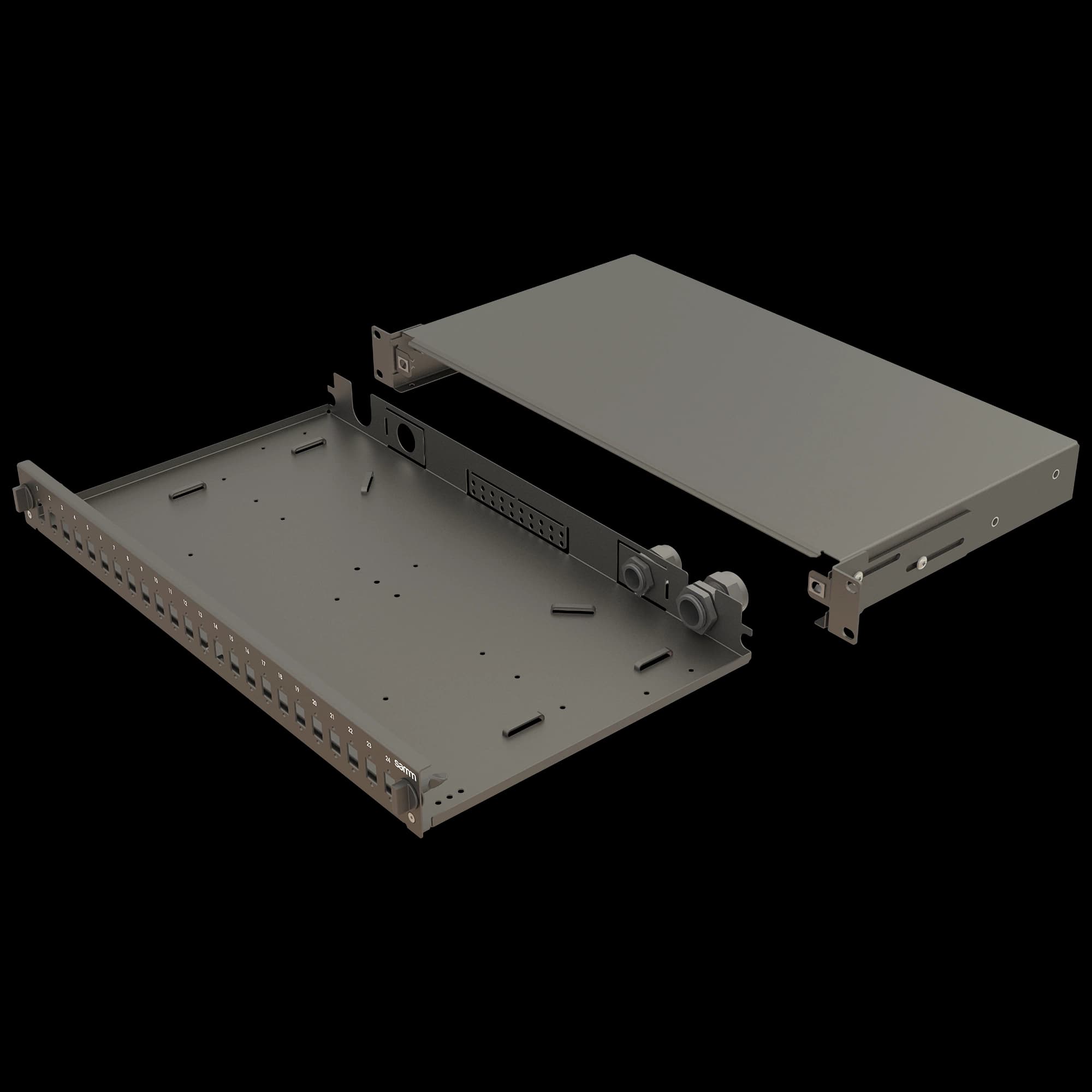 Bright Series | Mechanical Sliding | 24 Holes | FP03 | Empty Patch Panel, vista 2