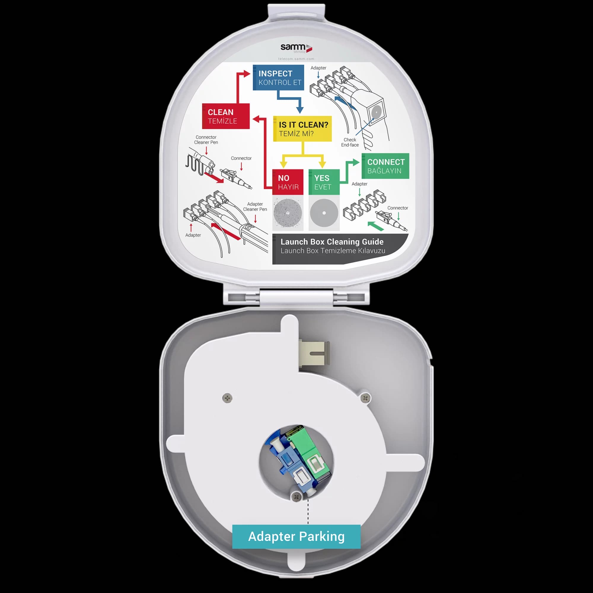 Adapter Type Fiber Optic OTDR Launch Box | Multi-mode G651.OM1 | SC UPC/SC UPC | 150 meters, vista 7