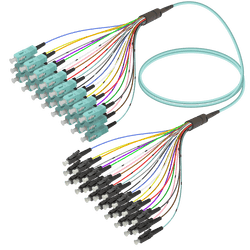 SC/UPC-LC/UPC | 24 Fibers Fanout | Multi Mode G651.OM3 | 3.0/0.9mm, vista 2