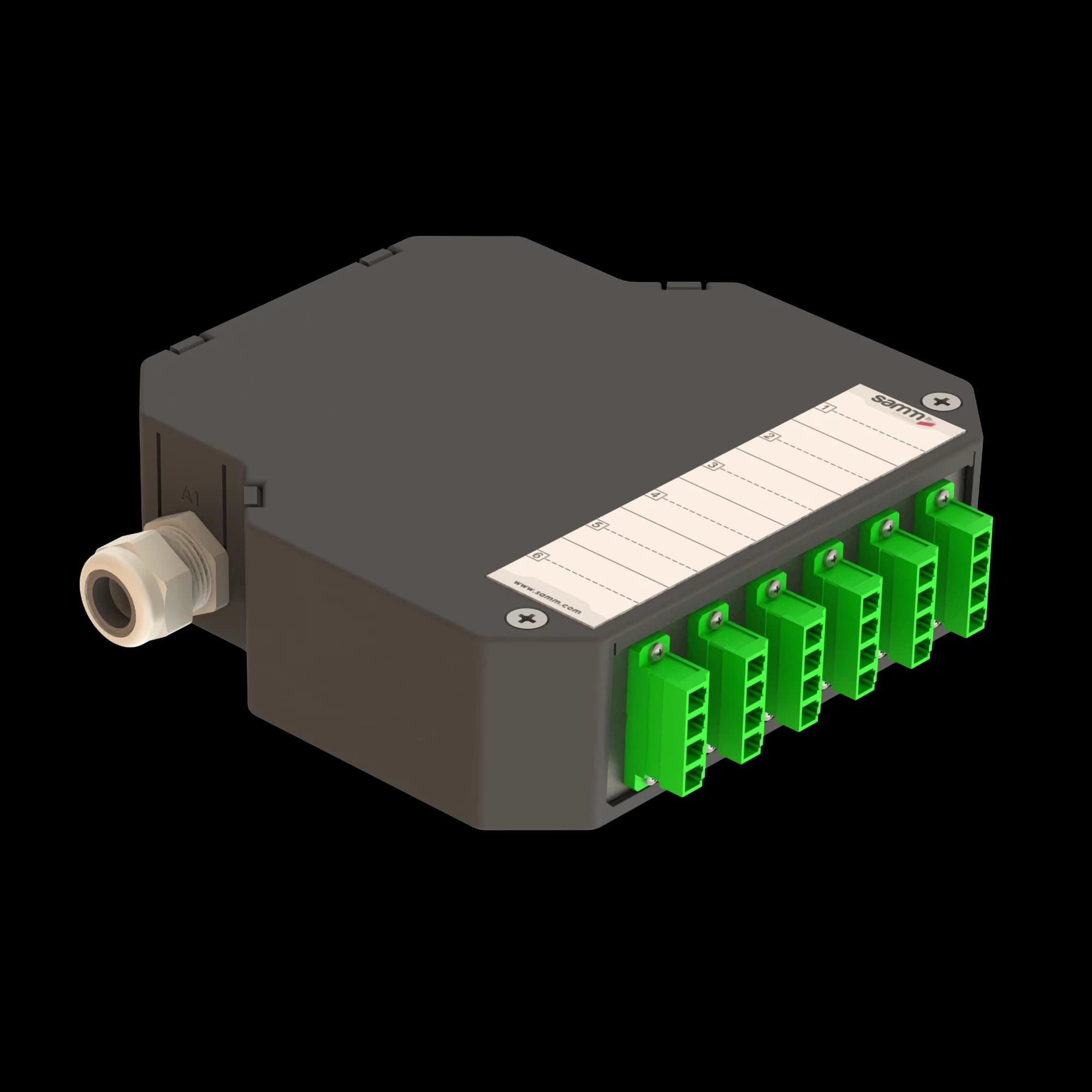 DIN Rail Termination Box | 6 LC Quad | DP7, vista 3