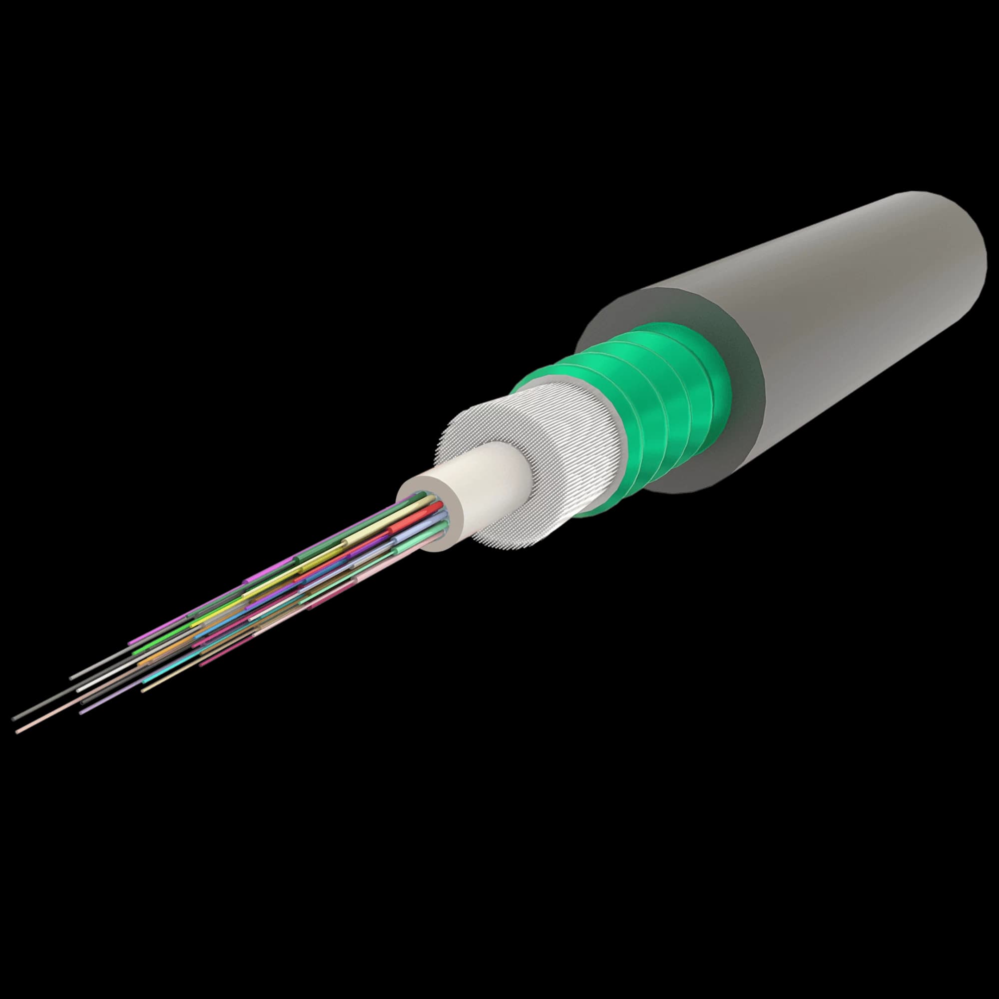 Steel-Armoured Central Loose Tube Fiber Optic Cable | Gel-Filled | U-DQ(ZN-GY)(SR)H | Up to 24F | 2000 meters, vista 8